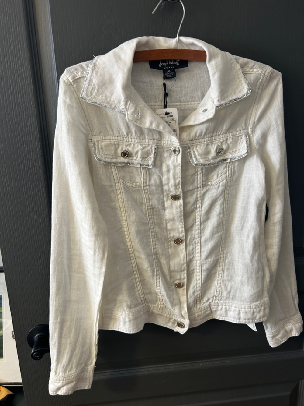 Joseph Ribkoff Linen  Women's Jean Jacket with Button Front